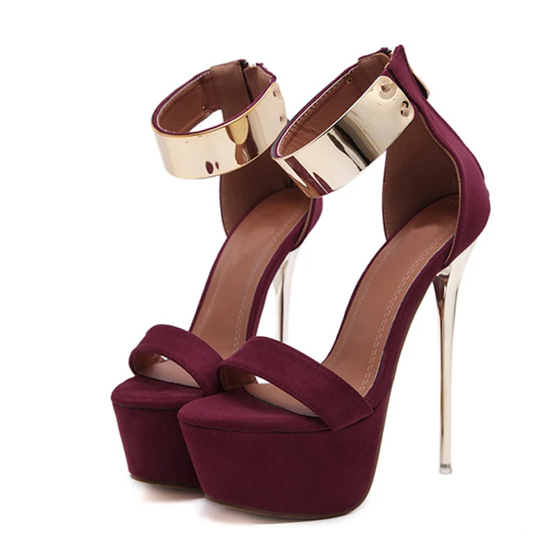 Liyke Fashion Design Metal Ankle Cover Strap Women Sexy 16CM Sandals Platform High Heels Party Club Stripper Pole Dance Shoes - Image 4