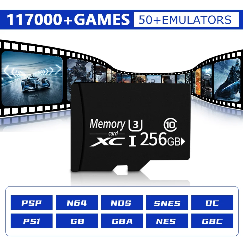 Super Console X PRO Game TF Card Used For S905X Video Game Consoles Built-in 90000/117000 Games For PSP/PS1/NDS/N64