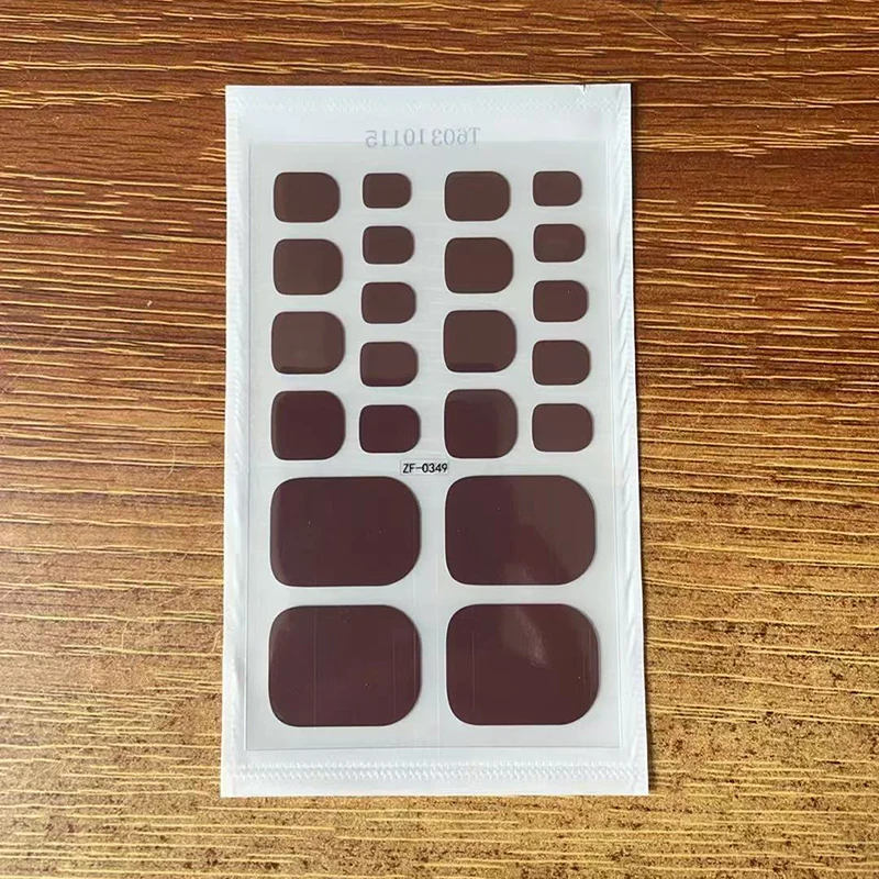 Baking Free Toe Nail Sticker Wraps 22Strips Solid Color Full Cover Toenail Polish Strips Summer Self Adhesive DIY Foot Decals