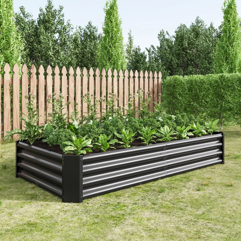 Garden metal elevated bed kit 6×3×1ft , suitable for flower pots, vegetables, and herbaceous plants, garden pot planter