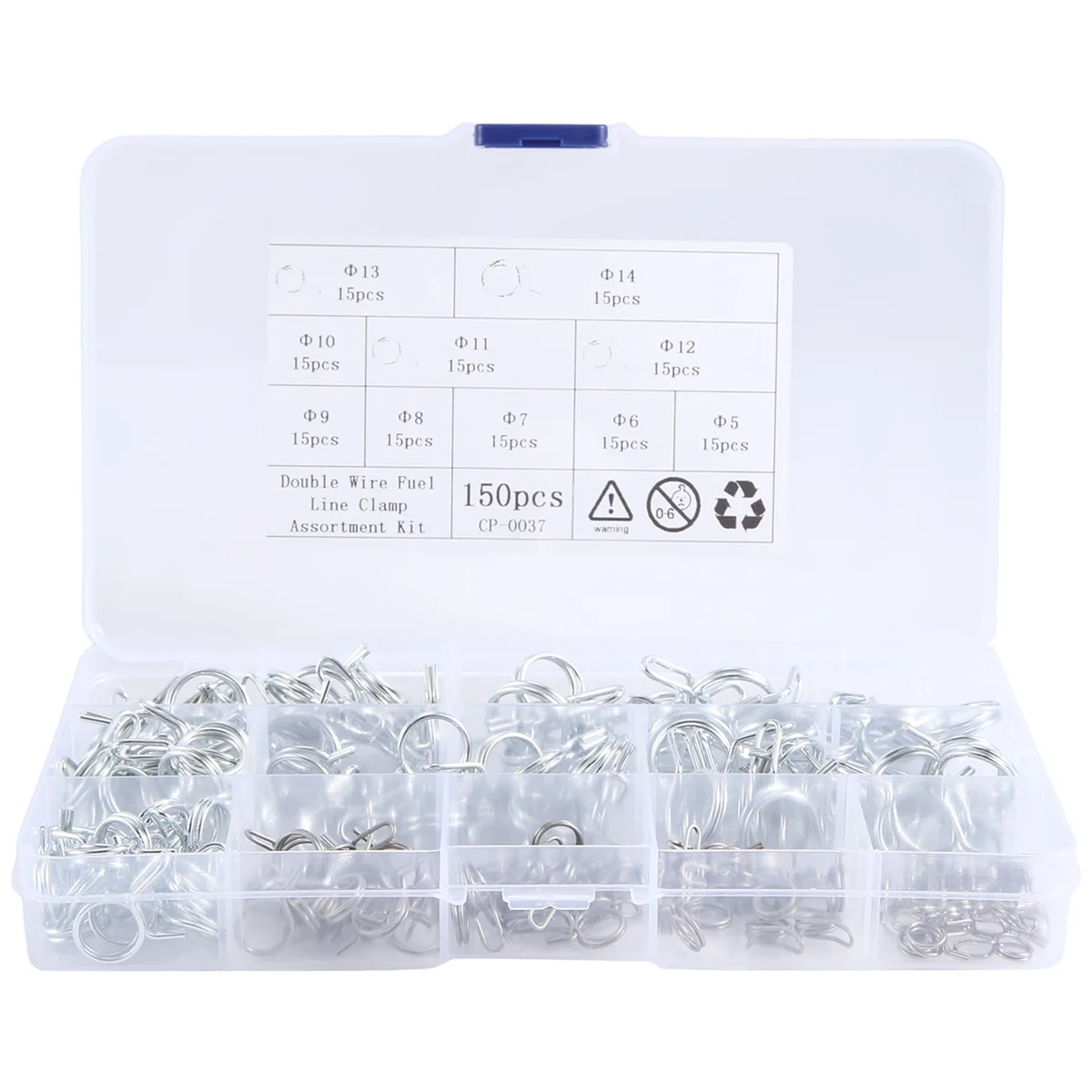 150Pcs/Set Stainless Steel Spring Clip Hose Clamp Fastener Fuel Line Hose Water Pipe Air Tube Car Plumbing Tools