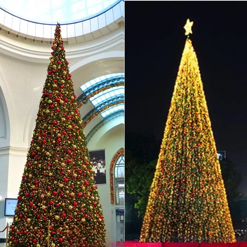 Commercial Giant Frame Christmas Tree Complete Package 3-15M For Shopping Mall Central Square Winter Themed Landscape Decor