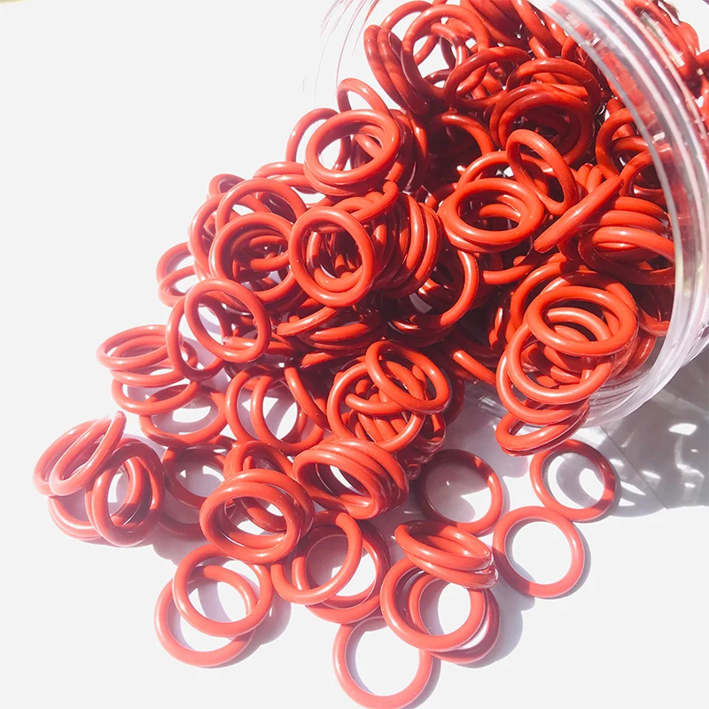 VMQ O Ring Gasket CS 1 1.5 2 2.5 3.1mm Red Silicone VMQ ORing Gasket Waterproof Insulated Silicon Ring Food Grade Sealing Washer