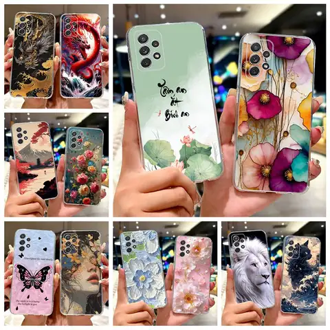 For Samsung Galaxy A23 A33 A53 A73 5G Case New Luxury Painted Cover Soft Silicone Case For Samsung A23 A 33 73 Galaxy A53 Fundas