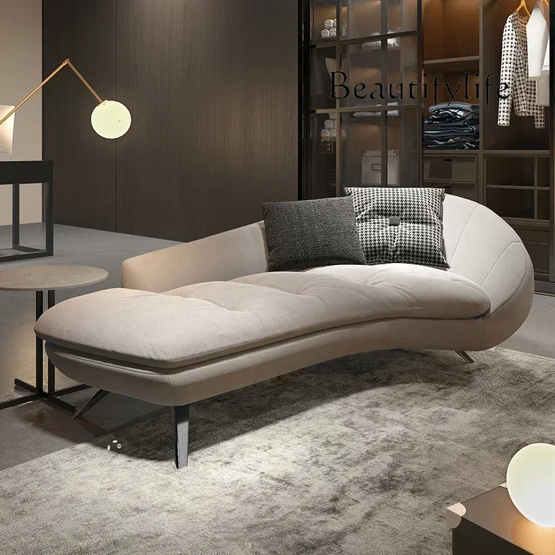 

Italian light luxury concubine recliner single fabric sofa Nordic bedroom simple special-shaped sofa living room