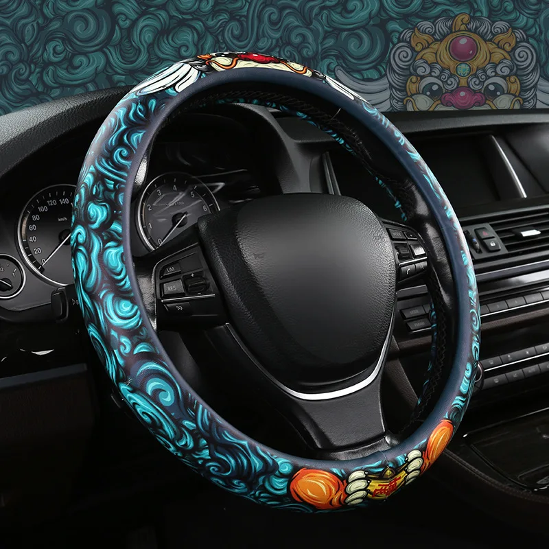 

Car Steering Wheel Cover Auto Supplies New Four Seasons Available Steering Wheel Set Leather Mesh Wheel Set Chinese Style