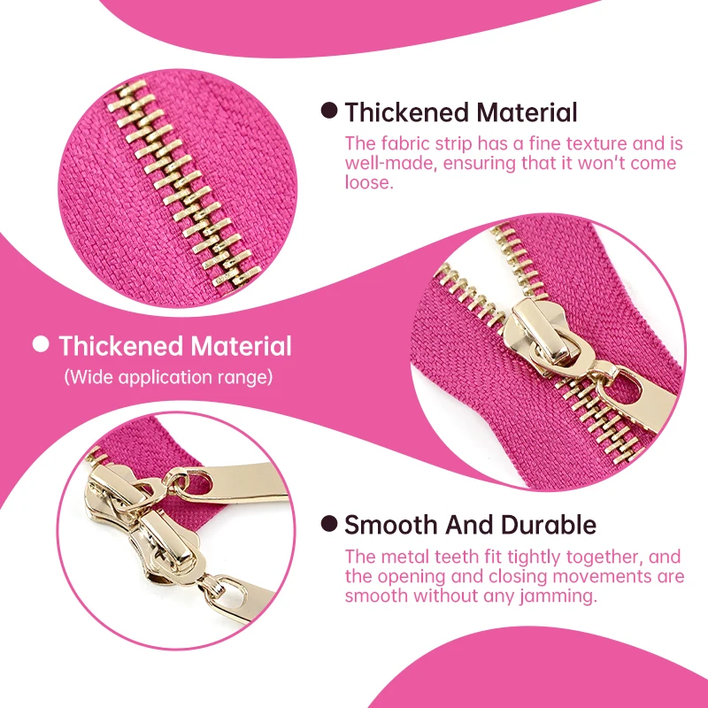 Meetee 5# Metal Zipper 80/100/120cm Double Slider Zippers Sewing Coat Jacket Clothes Zip Garment Decor Repair Kits Accessories