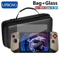 Glass+Bag for Claw 8 AI+ 2025 Screen Protector Tempered Glass Film EVA Portable Case for MSI Claw 8 AI+ Protector Accessories