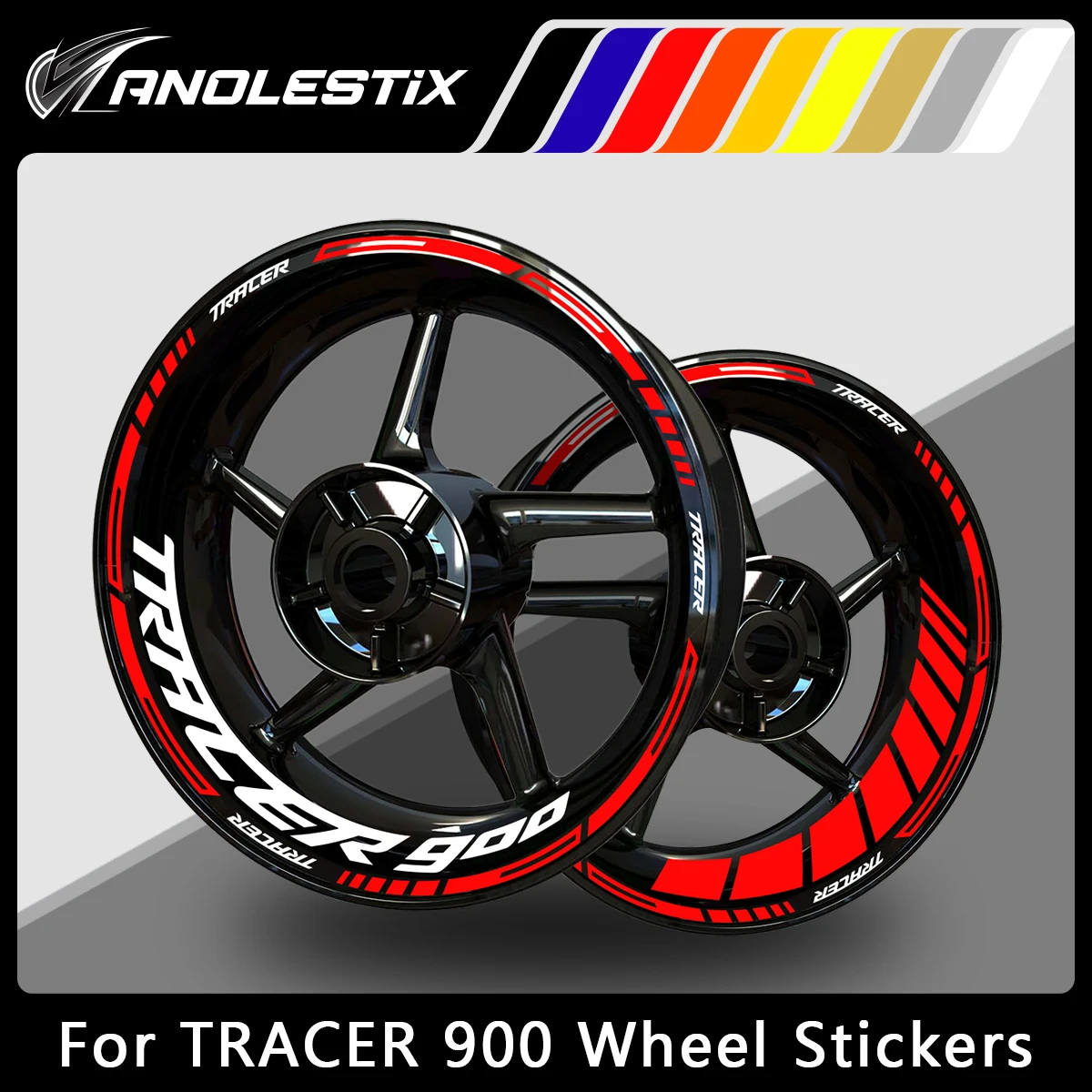 

AnoleStix Reflective Motorcycle Wheel Sticker Hub Decal Rim Stripe Tape For YAMAHA TRACER900 TRACER900GT