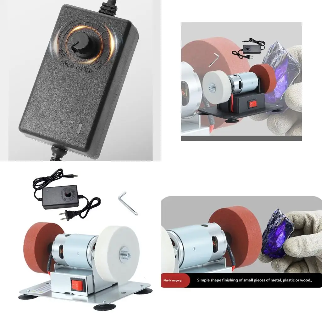Efficient Plastic Base Desktop Grinder Featuring 150W Motor And Double Wheels For Home Workshop Use Stable high quality