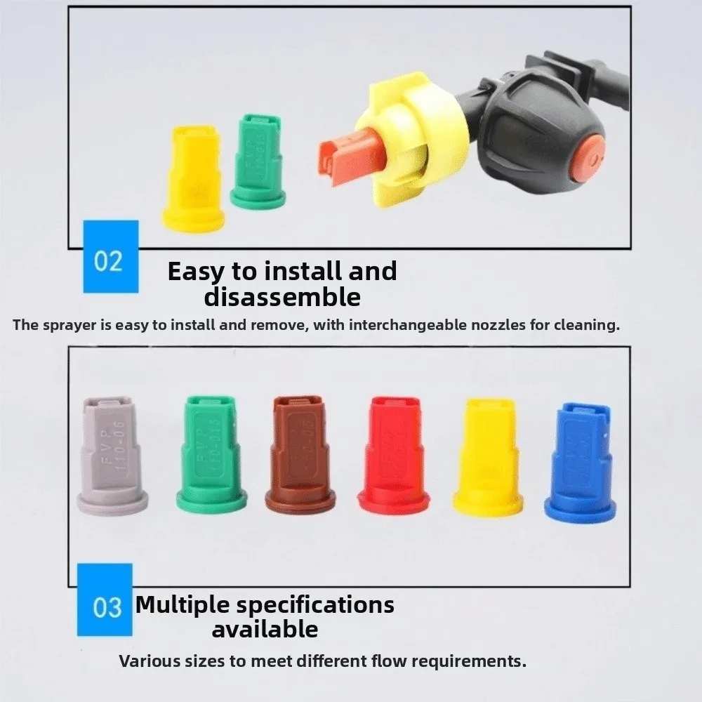 High Pressure Agricultural Spray Nozzles Windproof FVP Type Flat Fan Nozzles 110 Degree Angle Atomizing Design