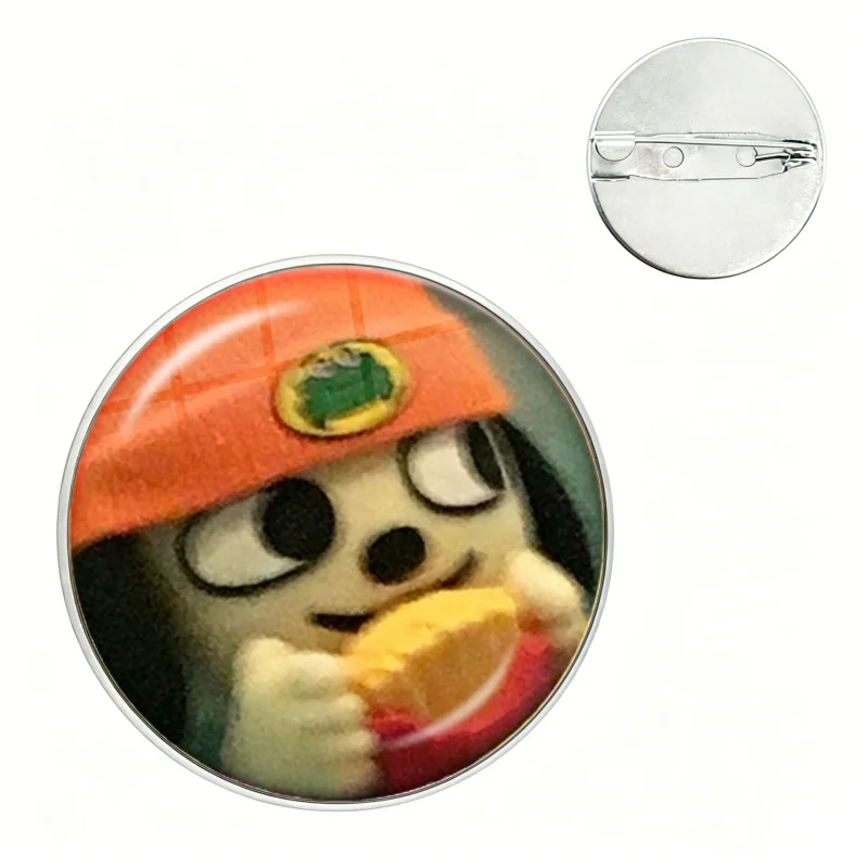 Game PARAPPA THE RAPPER Anime Glass Button Pin Jammy lammy Cartoon Brooch Badge Bag Decor Jewelry Fans Gamer Collect Kids Gifts