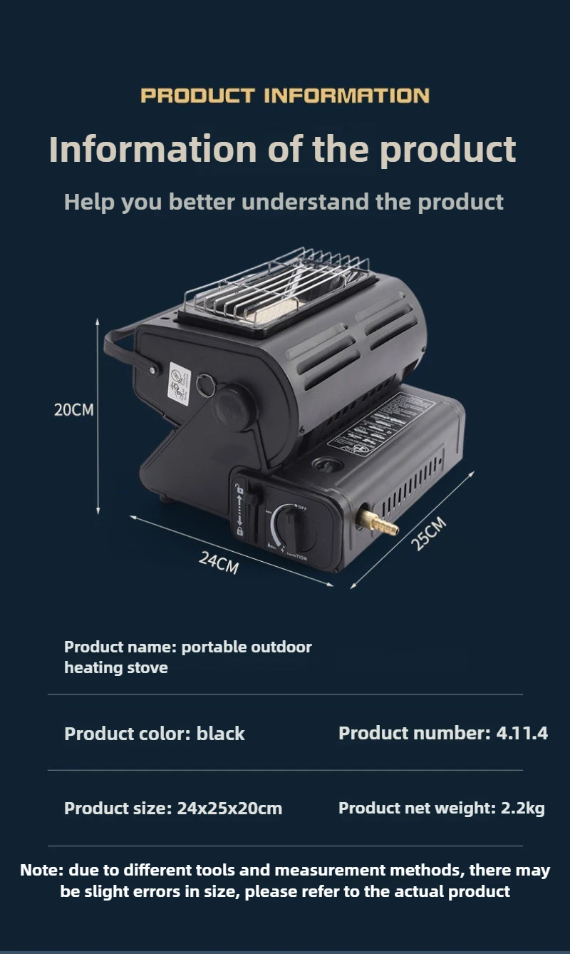 فرن كاسيت صغير محمول ثنائي الغرض، تسخين خارجي متعدد الوظائف، نظام تسخين محمول عملي #6