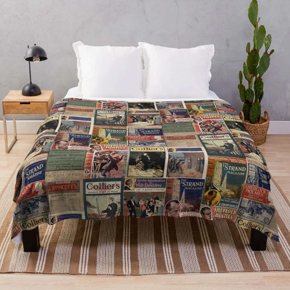 

Sherlock Holmes - Vintage Magazines Throw Blanket Luxury Brand Blankets For Sofas Blankets