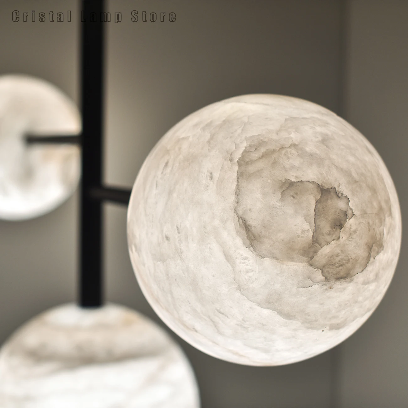 Modern Simple Spherical Marble Pendant Lamp Creative Geometric Art Design Alabaster Pendant Lamp In Living Room