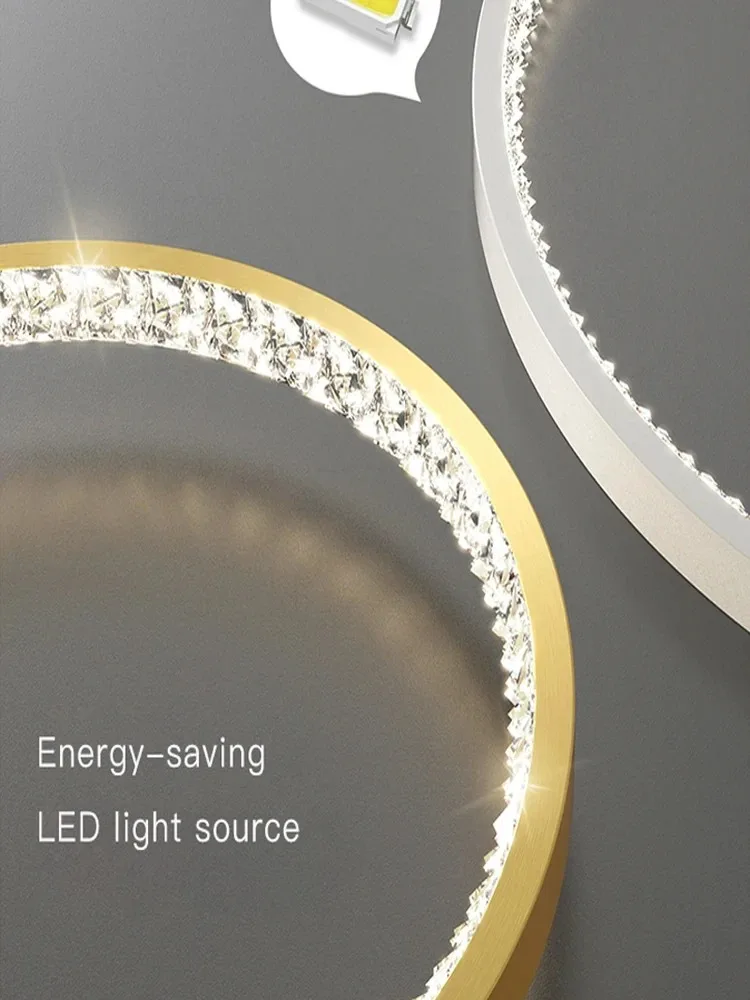 Modern Round Led modest Ceiling Lamps For Bedroom Kitchen Golden Crystal Luxury Chandeliers Study bathroom Ceiling chandelier