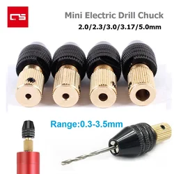 2.0/2.35/3.0/3.17/5.0mm Mini Drill Chuck 3 Jaw Quick Change Keyless Drill Bit Adapter 0.3-3.5mm Holder Clamp Fixing Device Tools