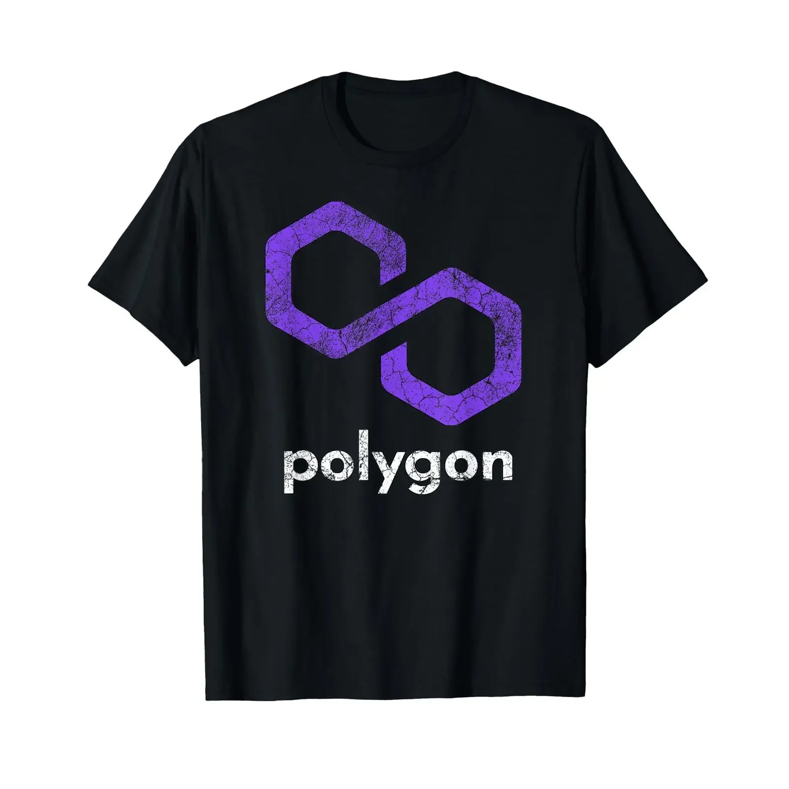 Classic Polygon Matic Crypto Blockchain Logo T Shirt vintage Washed Stylish Stretched Unisex Top For Everyday Wear fashion