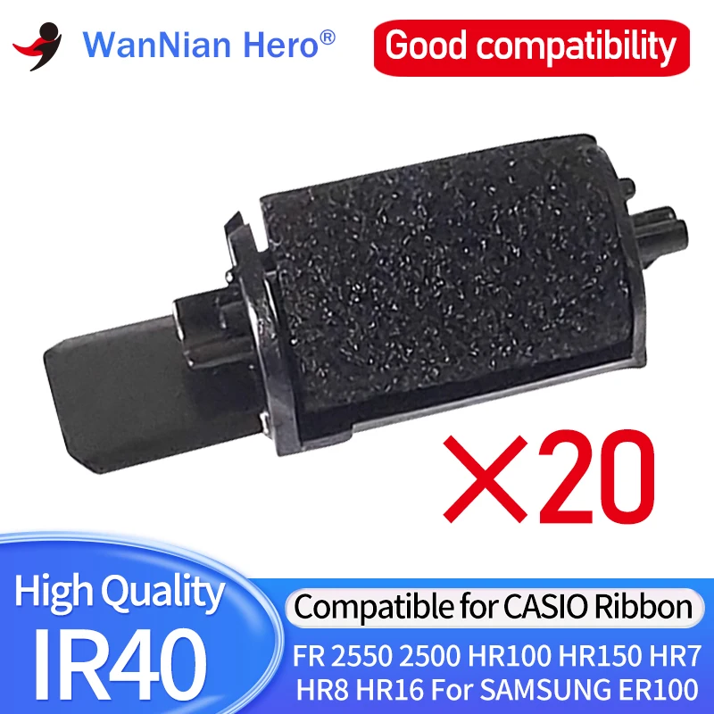 20/50/100PCS Black IR40T IR-40T Ink Roller Compatible Printer Ribbon for casio FR 2550 2500 HR100 HR150 HR7 HR8 HR16 ER100