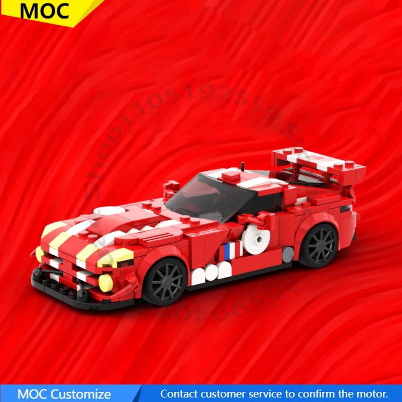 

340 PCS MOC Customize Dodge Viper GTS-R Speed Hypercar Model Modular Building Block Technology Assembly DIY Toys Christmas Gifts