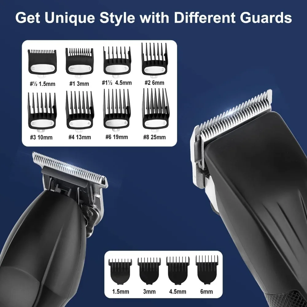 Profissional Clipper Cabelo e Trimmer Set para Homens, Barber Clippers Kit, Barba Trimmer, Haircut Kit, sem fio