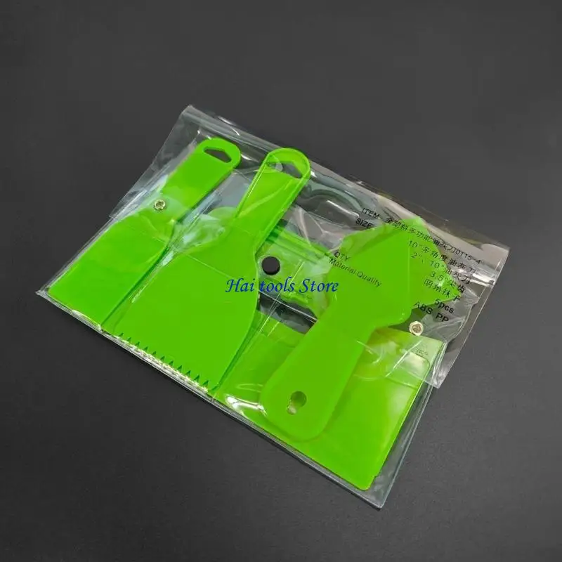 X37E Multiple Size Plastic Putty Scraper Set For Home Improvement Efficient Spackling