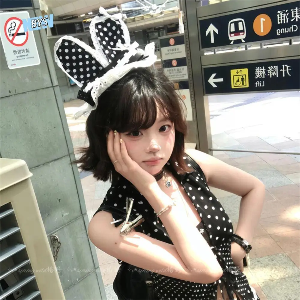 

Lightweight Anime Bows Hair Clip Nonslip Design Breathable Fabric Sweet Barrettes Easy to Wear Secure Grip Lolita Headgear