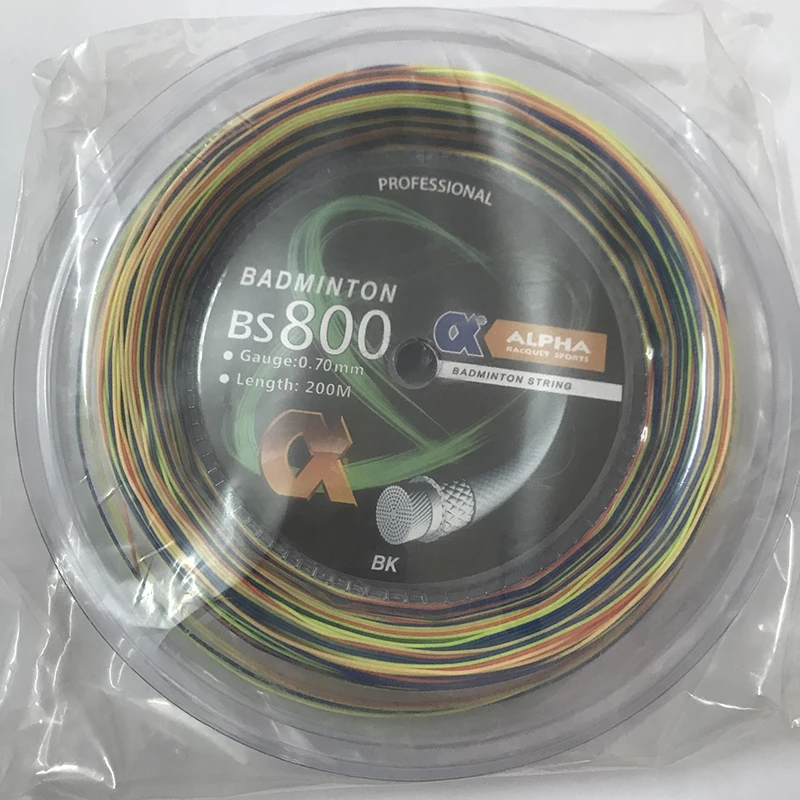 Alpha Badminton String Rainbow String 200m Reels 0.7mm High Pounds Elasticity Machine Badminton Stringing Line Net BS800 Taiwan