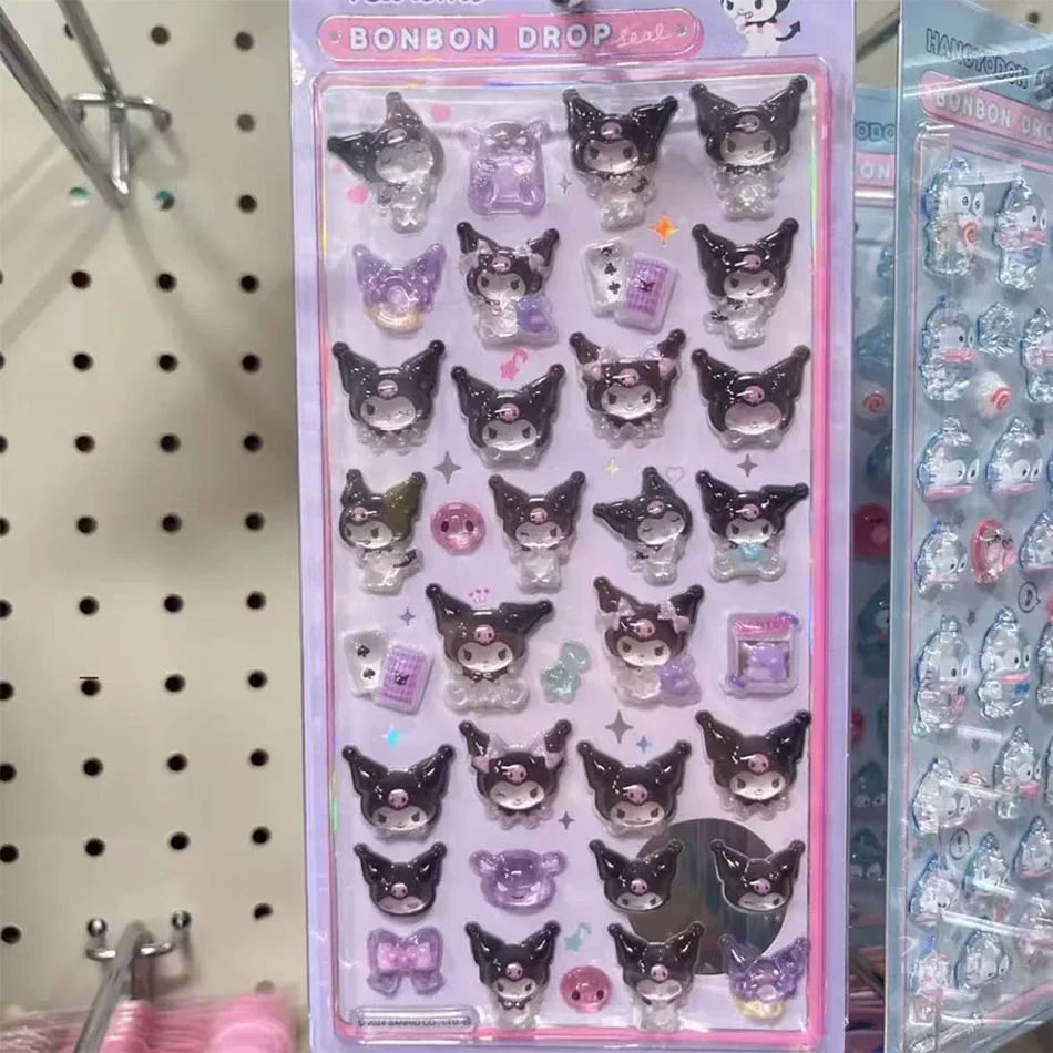 7 نمط أنيمي سانريو كورومي مرحبا كيتي هانجيودون سينامورول 3D شفاف هلام ملصق كريستال ملصقات الزخرفية Casesdiy لعبة #5