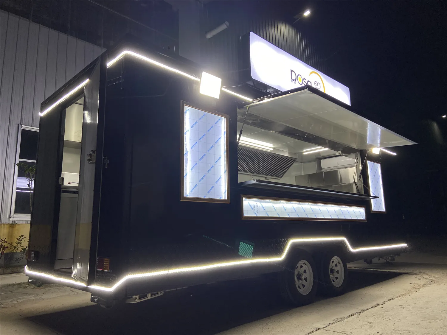 

Us Standards Custom Airstream Food Trailer with Full Kitchen Equipment BBQ Juice Coffee Bar Kiosk Gelato Roll Ice Cream Carts