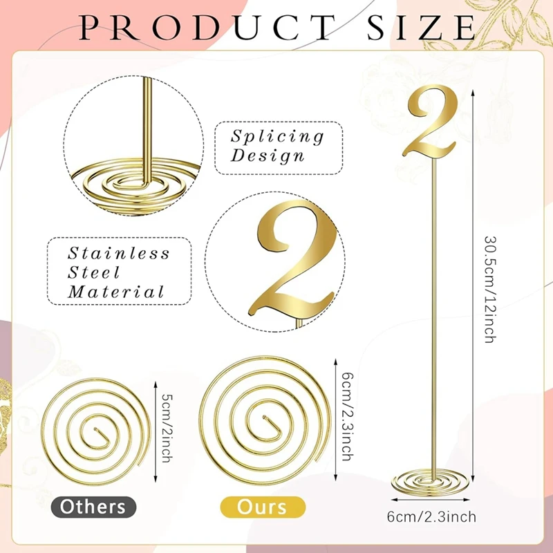 number plate20 Pcs Metal Table Numbers 1-20 Table Numbers for Wedding Reception 12 Inch Table Number with Sturdy Holder Base