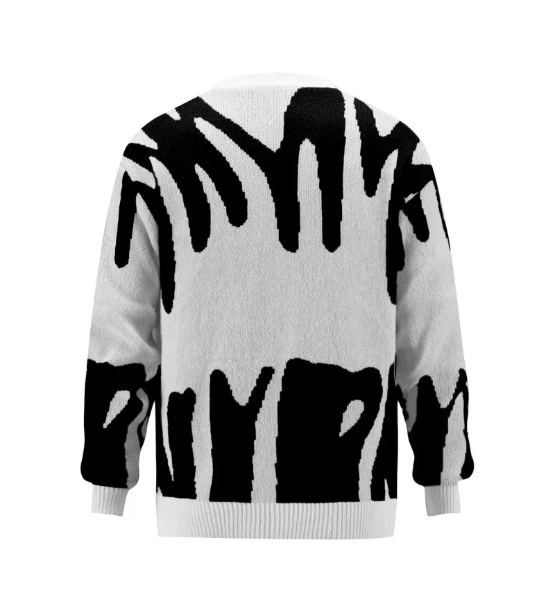 Nieuwe Collectie Mannen Trendy Merk Grote Maat V-hals Warme Trui Mannen High Street Losse Vest Alfabet Jacquard Gebreide Trui