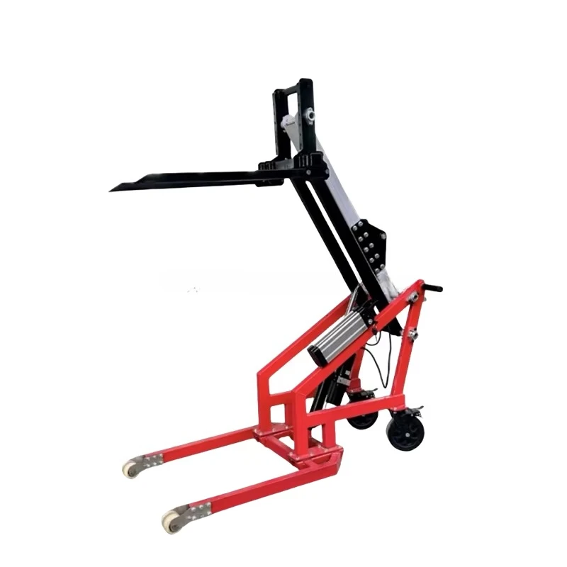 Portable Electric Hydraulic Forklift Small Lifting Manual Stacking and Handling Truck Curved Arm Loading and Unloading Truck