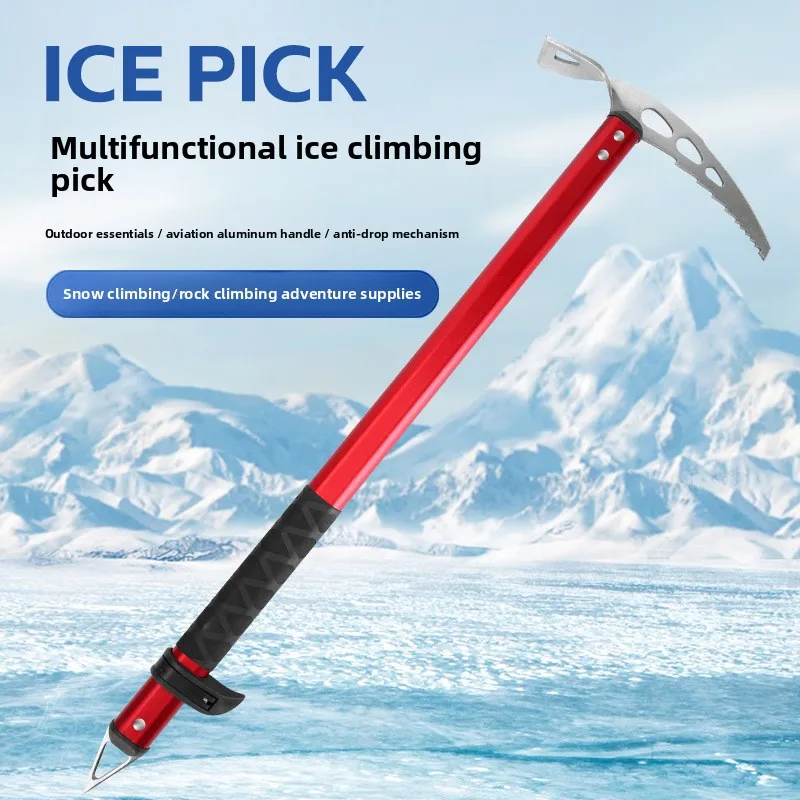 Certified Aluminum & Steel Mountaineering Ice Axe For Alpine Climbing And Trekking CE Approved All-Season Camping & Hiking