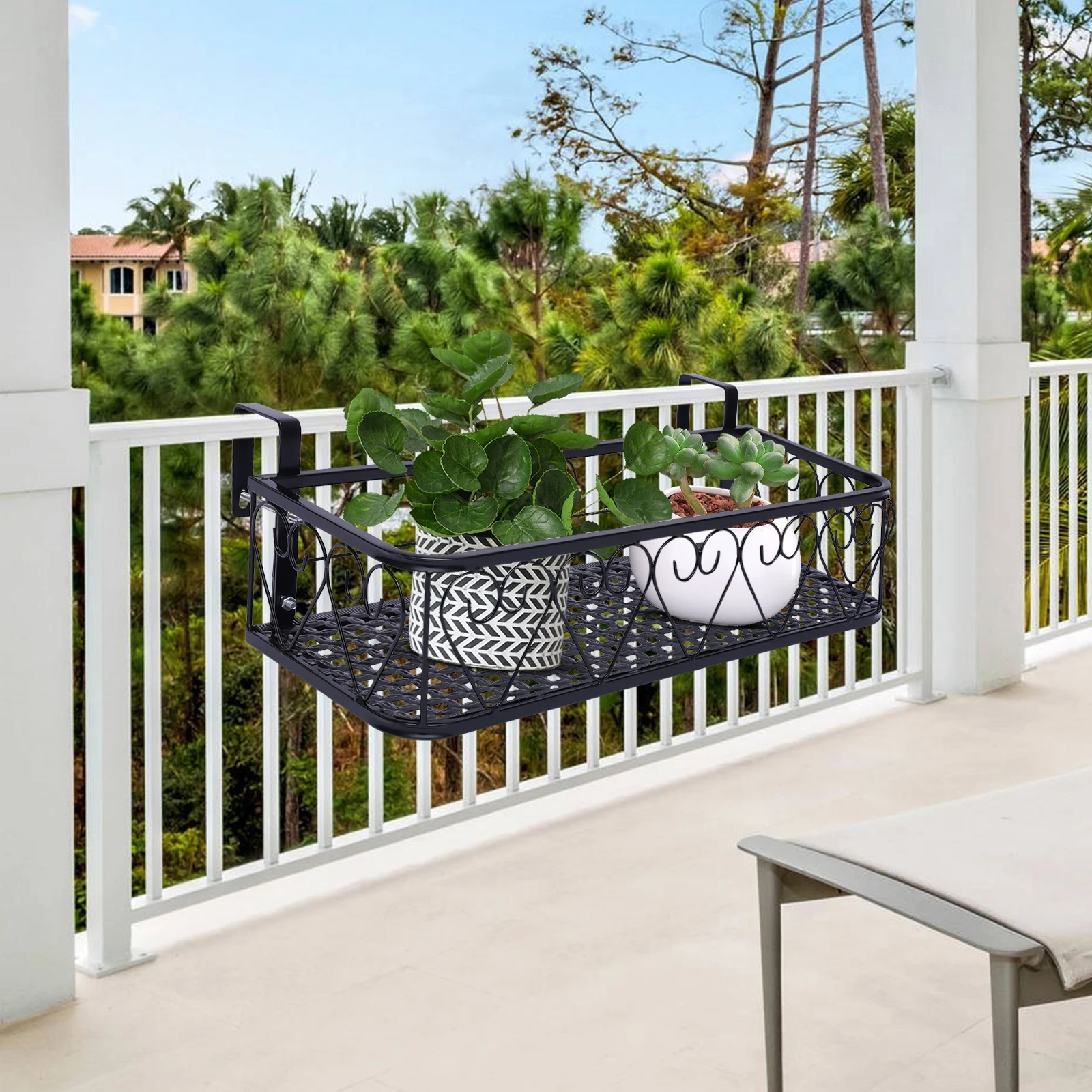 

Компактная подвесная подставка для растений с прочными крючками, открытая полая конструкция дренажа, циркуляция воздуха, для суккулентов/цветов/трав