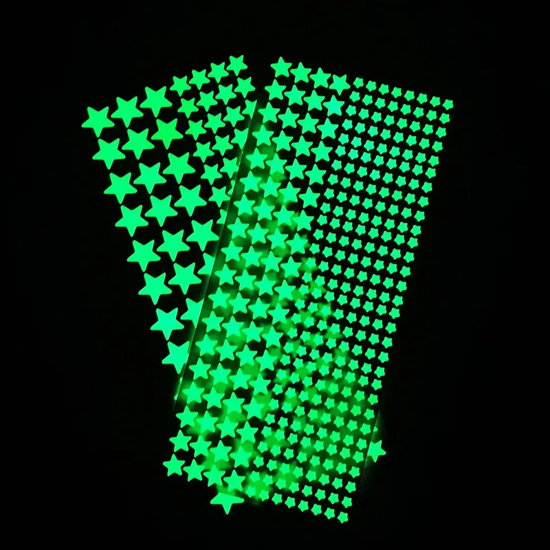 Glow In The Dark Star Wall Stickers Multi Size Luminous Star Decals Kids Bedroom Ceiling DIY Starry Sky Decor Removable Fluorescent Stickers
