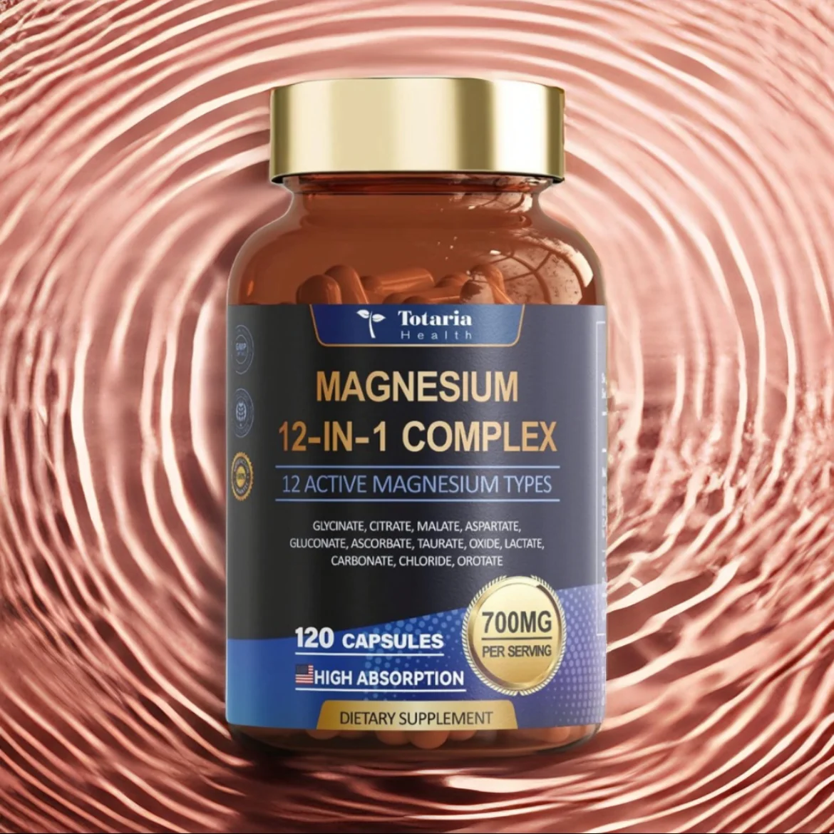 

Magnesium Complex 700mg 12 in 1 Magnesium Supplement with Glycinate Citrate Malate Oxide Taurate Aspartate Orotate Magnesium Rel