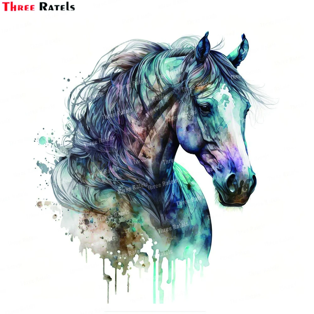 Three Ratels K934 Floral Pink Horse Horses  Vinyl Mural art Decal Wall Stickers Home Decoration Bedroom Living Room