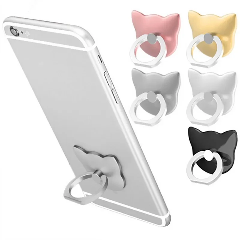 Universal Mobile Phone Holder Smartphone Finger Ring Holder Cute Cat Tablet Stand 360 Rotation Foldable Mount For iPhone Xiaomi