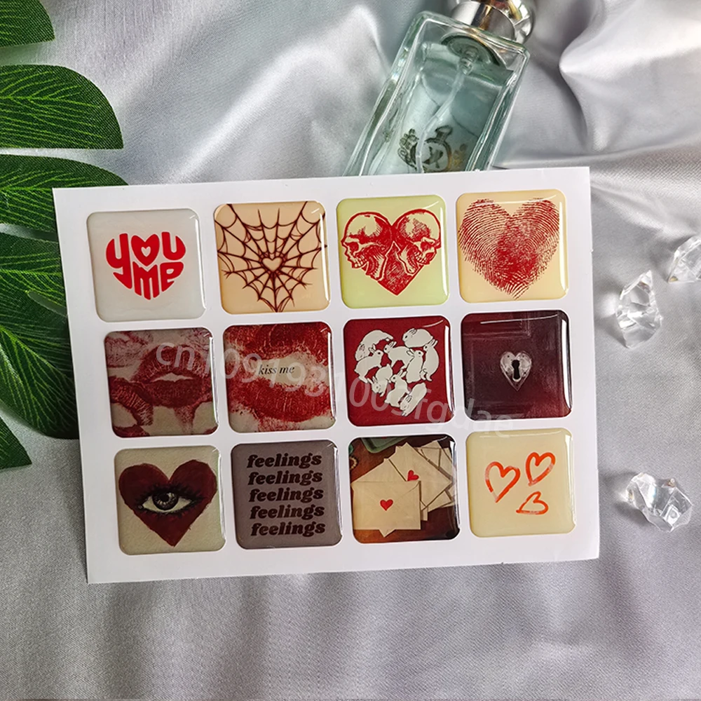 3D-koepel epoxy telefoonhoessticker op maat gemaakt populair decoratief harslabel gepersonaliseerde kristallen verhoogde gellogo jelly DlY-vormen