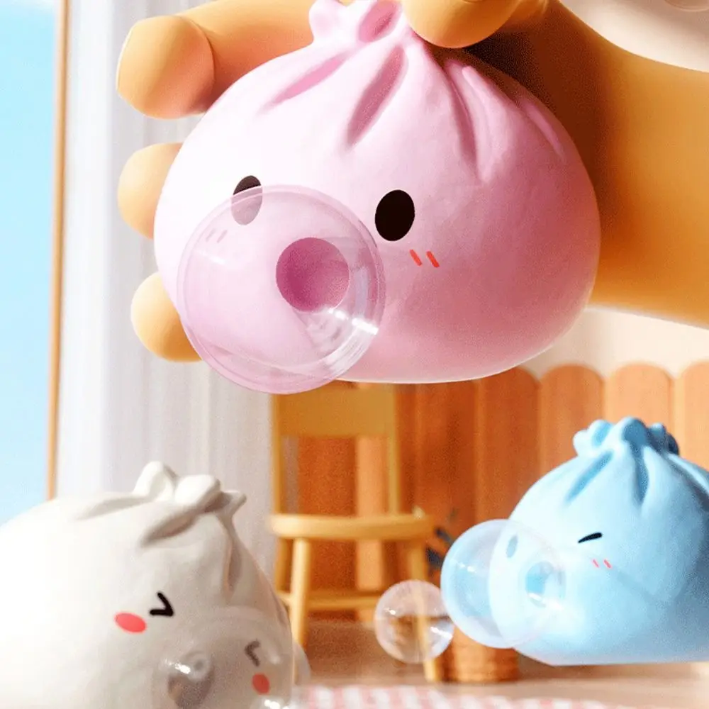 New Silicone Bubble Blowing Baozi Toy Soft Rebound Bubble Blowing Stress Relief Toy Cute Cartoon Squeeze Bun Toy Stress Relief