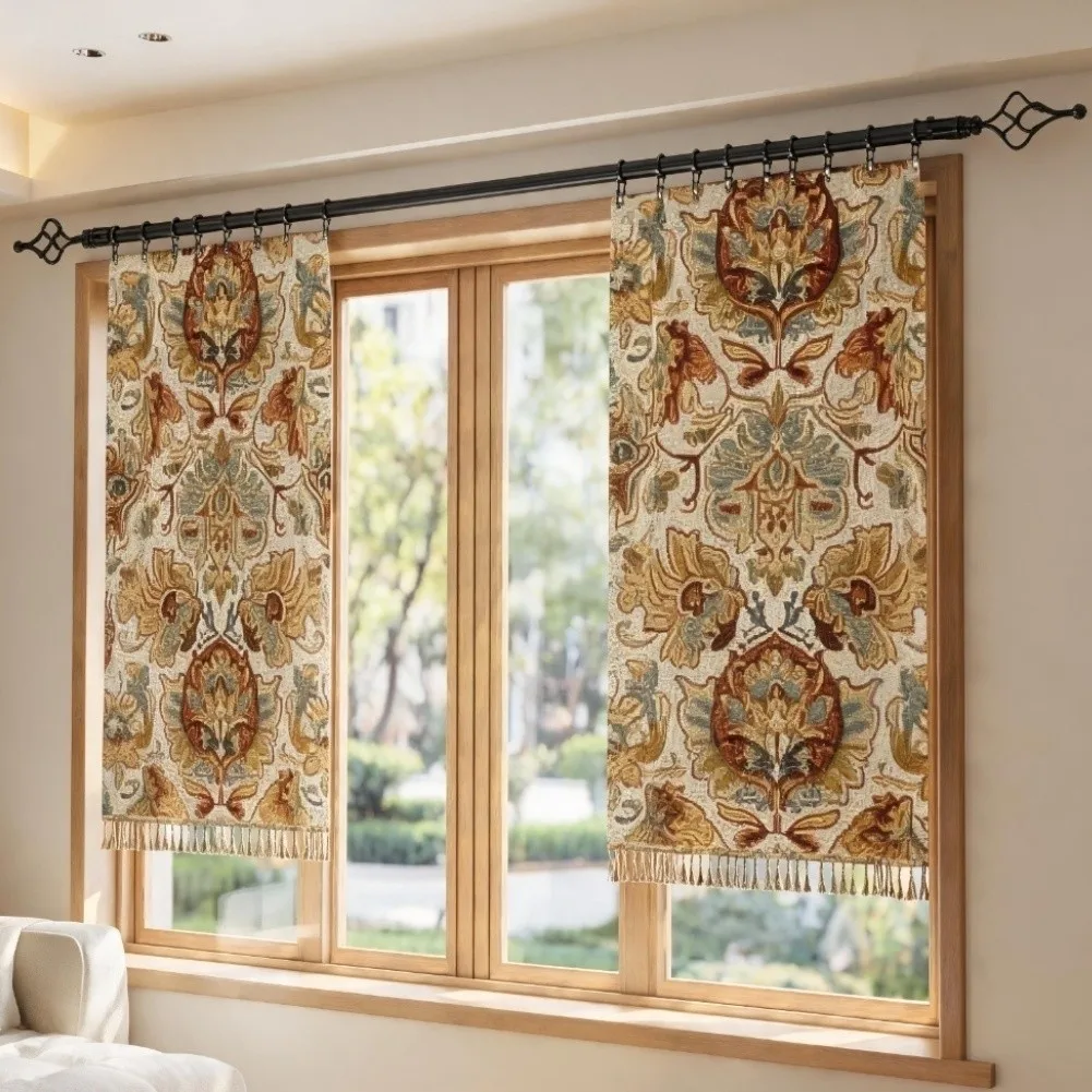 Elegant Matte Black Twisted Cage Curtain Rod Set 100cm Long 22mm Diameter for Stable and Silent Curtain Movement