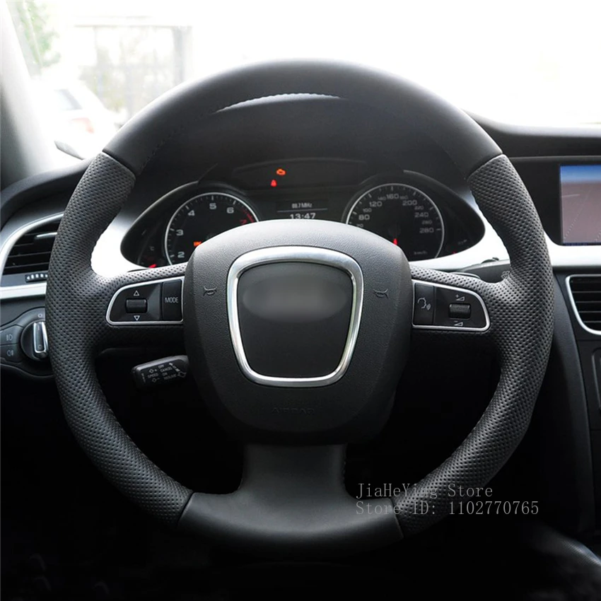 

Чехол на руль из кожи ручной работы с защитой от скольжения для Audi A3 (8P), A4 (B8), A5 (2008-2010), A6. Аксессуары для интерьера.