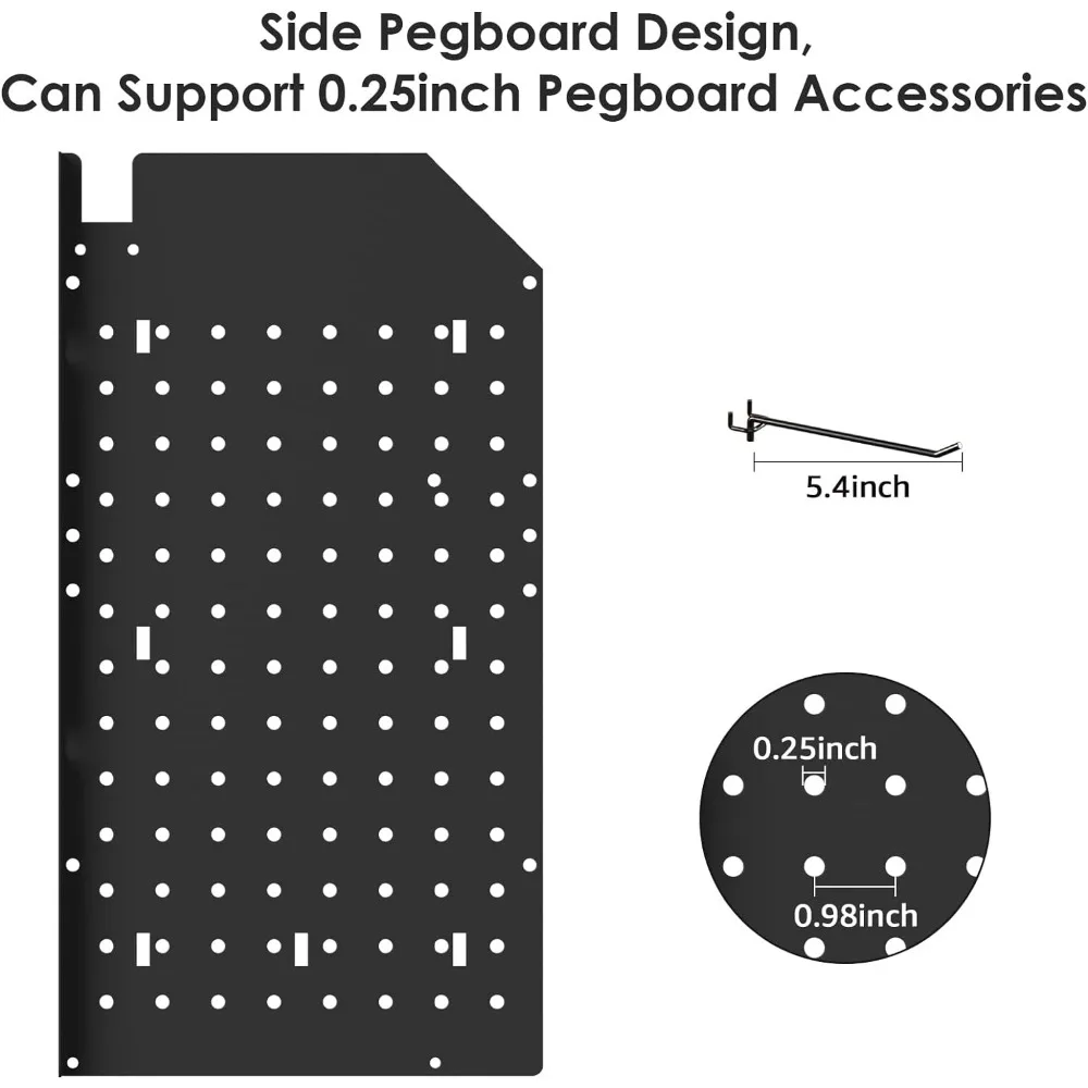 CCCEI Black Large Tools Organizer Wall Mount Charging Station, 39 Inch Long Power Tool Battery Storage Rack with 6FT Power Strip