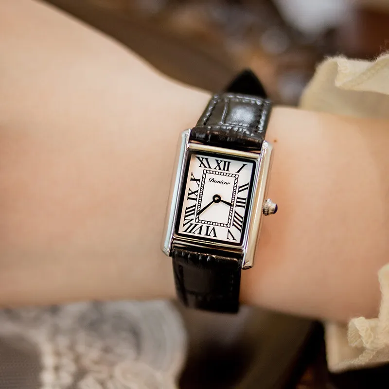New Rectangular Vintage Leather Strap Women'S WatchPractical Gift For WomenLuxury Women'S WatchHigh-Quality Women'S Wristwatch.