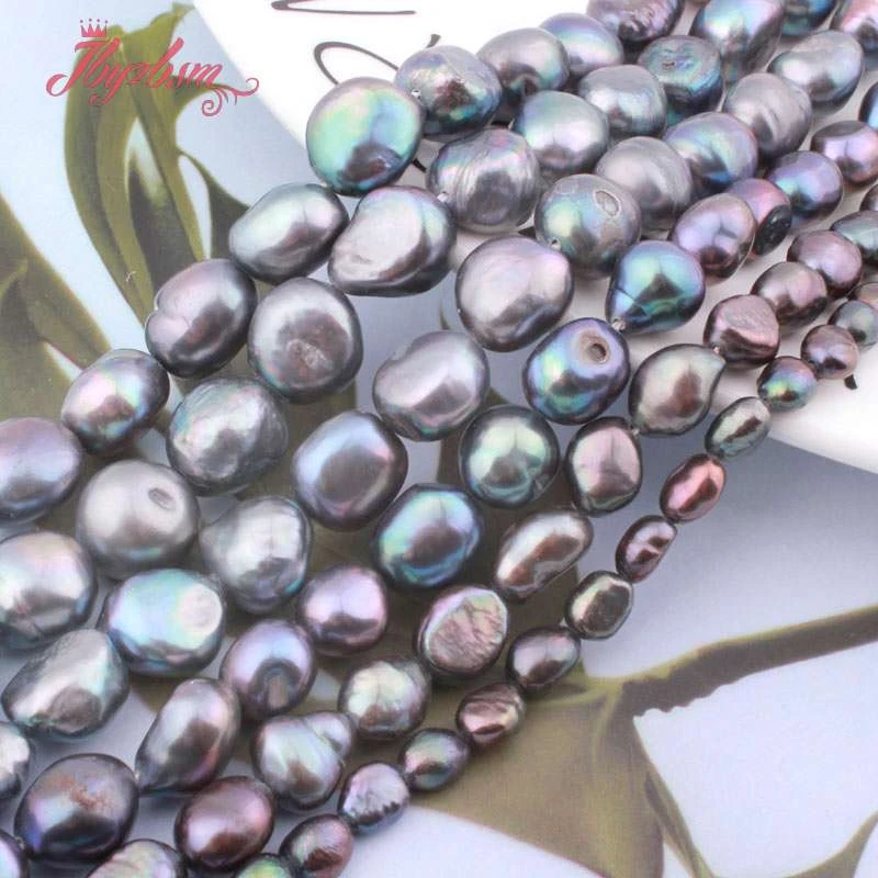 Natural Black Freshwater Pearl Freeform Stone Beads DIY Loose Strand 15Inch For Necklace Bracelet Jewelry Making Free Shipping