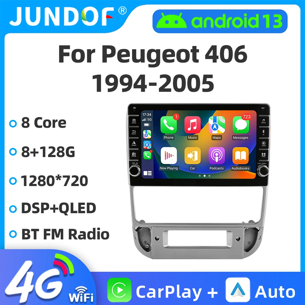 

9 inch for Peugeot 406 1994-2005 Android OS Carplay Car Stereo Autoradio Multimedia GPS Navigation Android Auto WIFI BT FM DSP