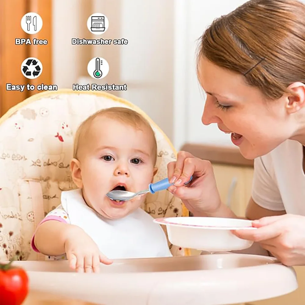 12PCS Stainless Steel Children's Cutlery Spoon/fork Suitable For Baby Cutlery, Ideal As A Gift For Mothers And Babies