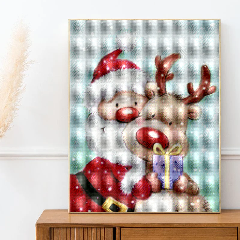 AB DIY Diamond Painting Christmas Santa Claus Full Square Round Diamond Embroidery Cross Stitch Diamond Mosaic Paint Kerst Art