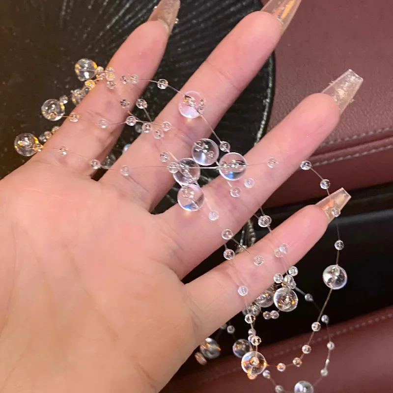 2025 collar de gota de agua transparente pendientes de gota de agua minimalista gargantilla de gota de rocío transparente joyería para mujer accesorios regalo